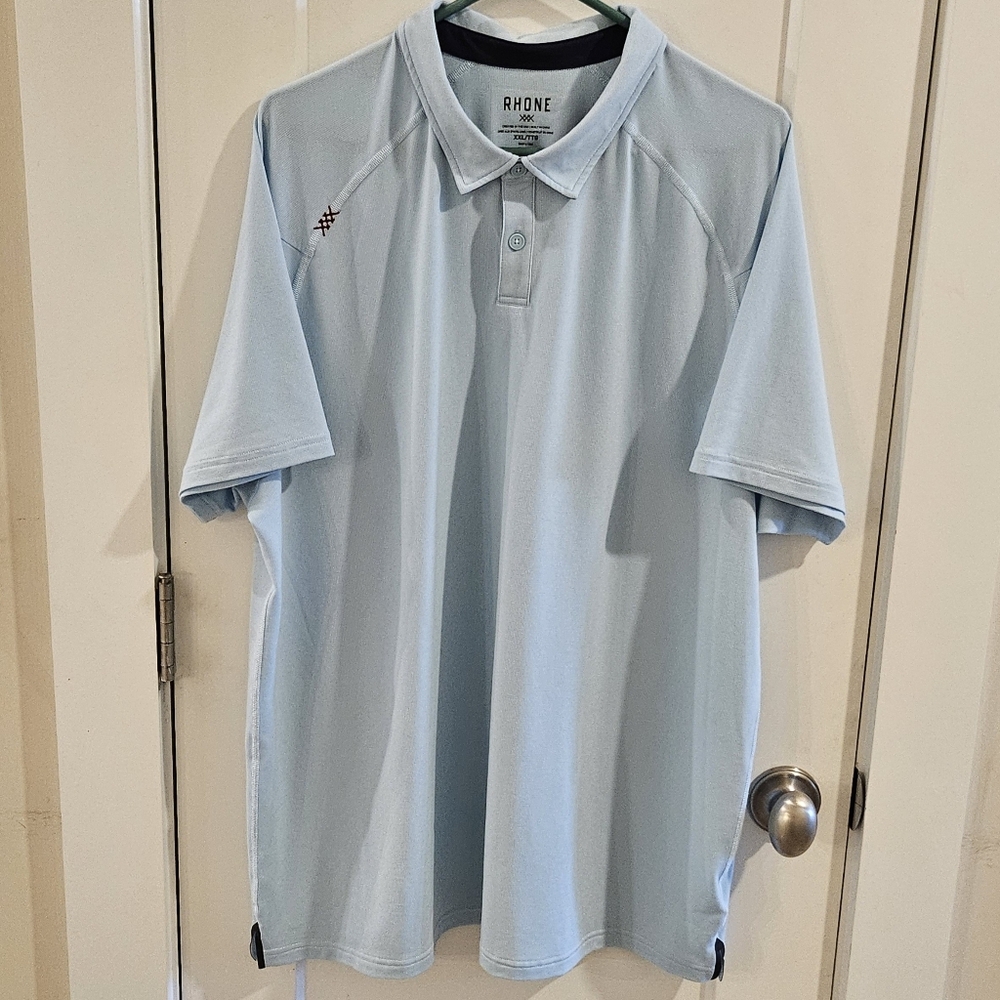 Rhone Delta Pique Polo Shirt - Misty Blue - Size XXL